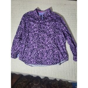 Robert Graham 3XL Purple Black Geometric Print Button Down Shirt Long Sleeve